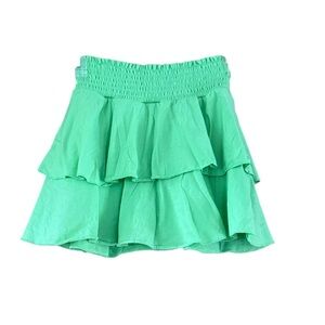 SO Bright Green Ruffled Skort